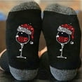 thumbnail image 2 of Luxalzxs Unisex Christmas Crew Socks, Winter Warm Thermal Novelty Christmas Tree Wine Glass Print Socks for Family Christmas, Holiday or Birthday Gift, 2 of 2