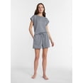 thumbnail image 2 of Lissome Women's Scuba Knit Top and Shorts Lounge Set, 2-Piece, Sizes S-4X, 2 of 5