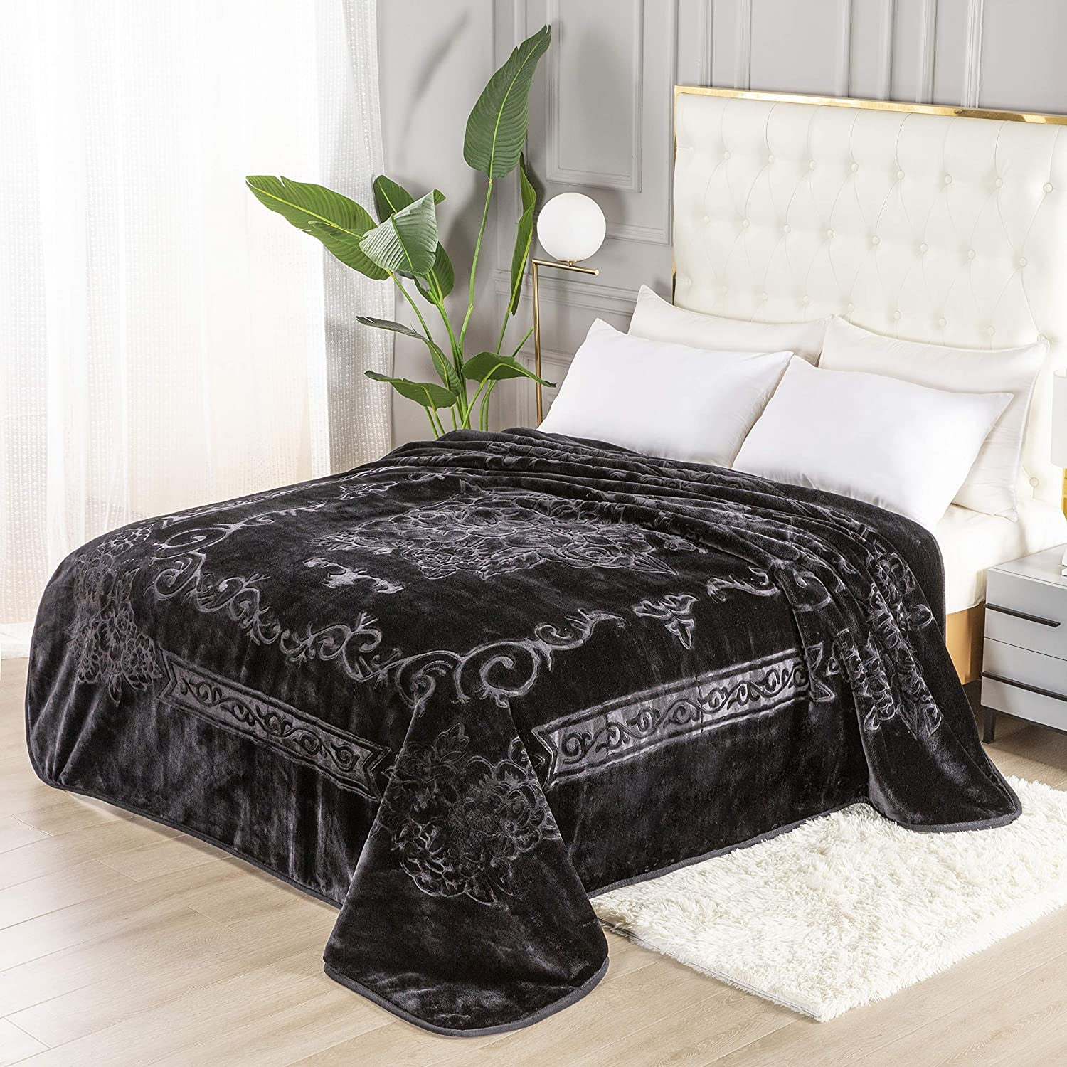 Townhouse Super Soft Floral Embossing Weighted Blankets Solid Design