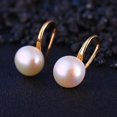 thumbnail image 2 of Gold Earrings with White Pearl / Pearl Earrings Gold, 2 of 5