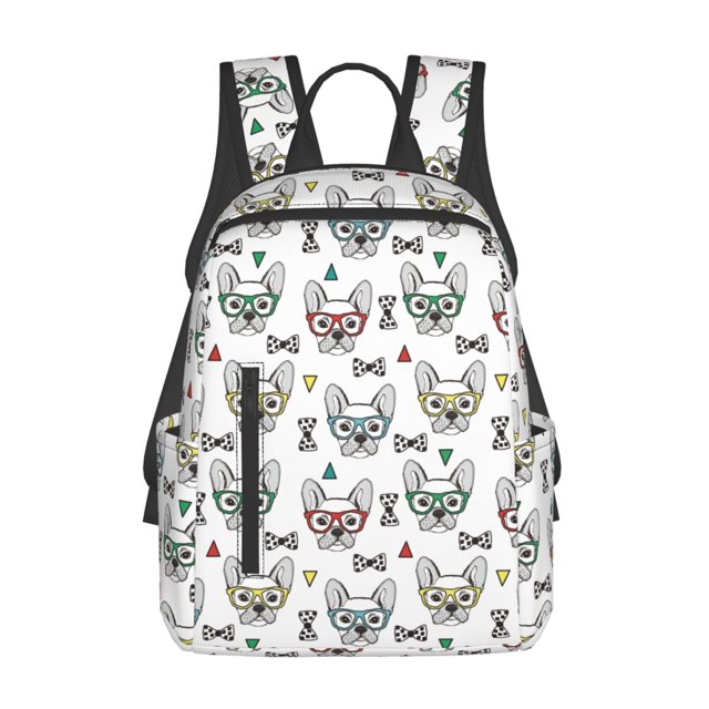 Fotbe Cute French Bulldog Mochila Ligera para Hombres y Mujeres - Duradera y Resistente al Agua, Ideal para Escuela, Trabajo, Viajes y Uso Diario