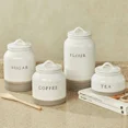 thumbnail image 2 of Young's Inc. Ceramic White & Brown Canister Set of 4, 2 of 5