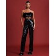 thumbnail image 2 of Impresionante mono BELLA BARNETT con plumas de lentejuelas para mujer, color negro, 2 of 3