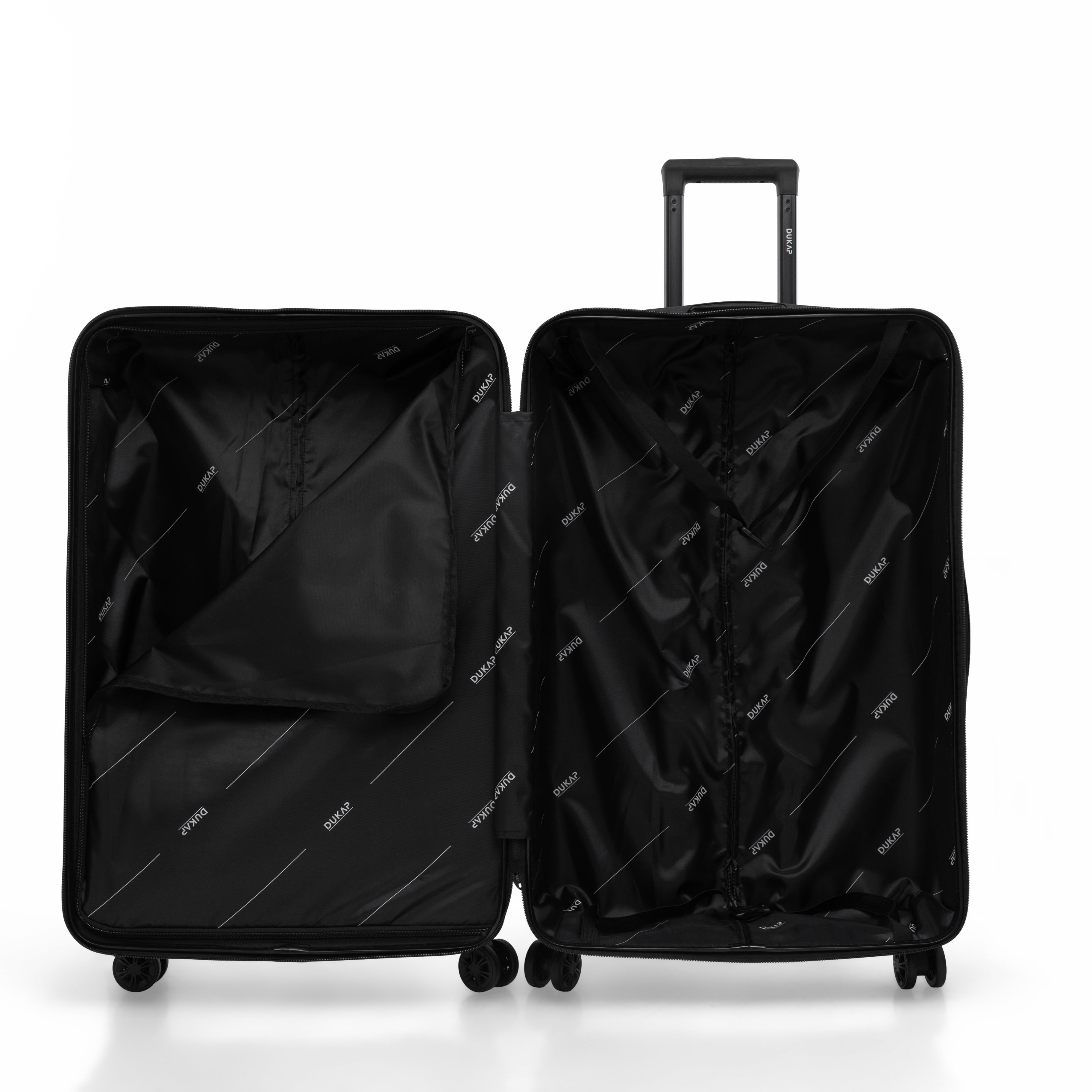 DUKAP RAV 24" Hardside Luggage with Spinner Wheels, Handle and Trolley, Black