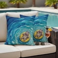 thumbnail image 4 of Funny Art Outdoor Pillow Covers Pack of 2 Summer Hippocampus Swimming Blue Sea View Oil Painting Waterproof Throw Pillow Covers Decorative Cushion Cases for Patio Garden Tent Balcony Couch 16x16 inch, 4 of 9