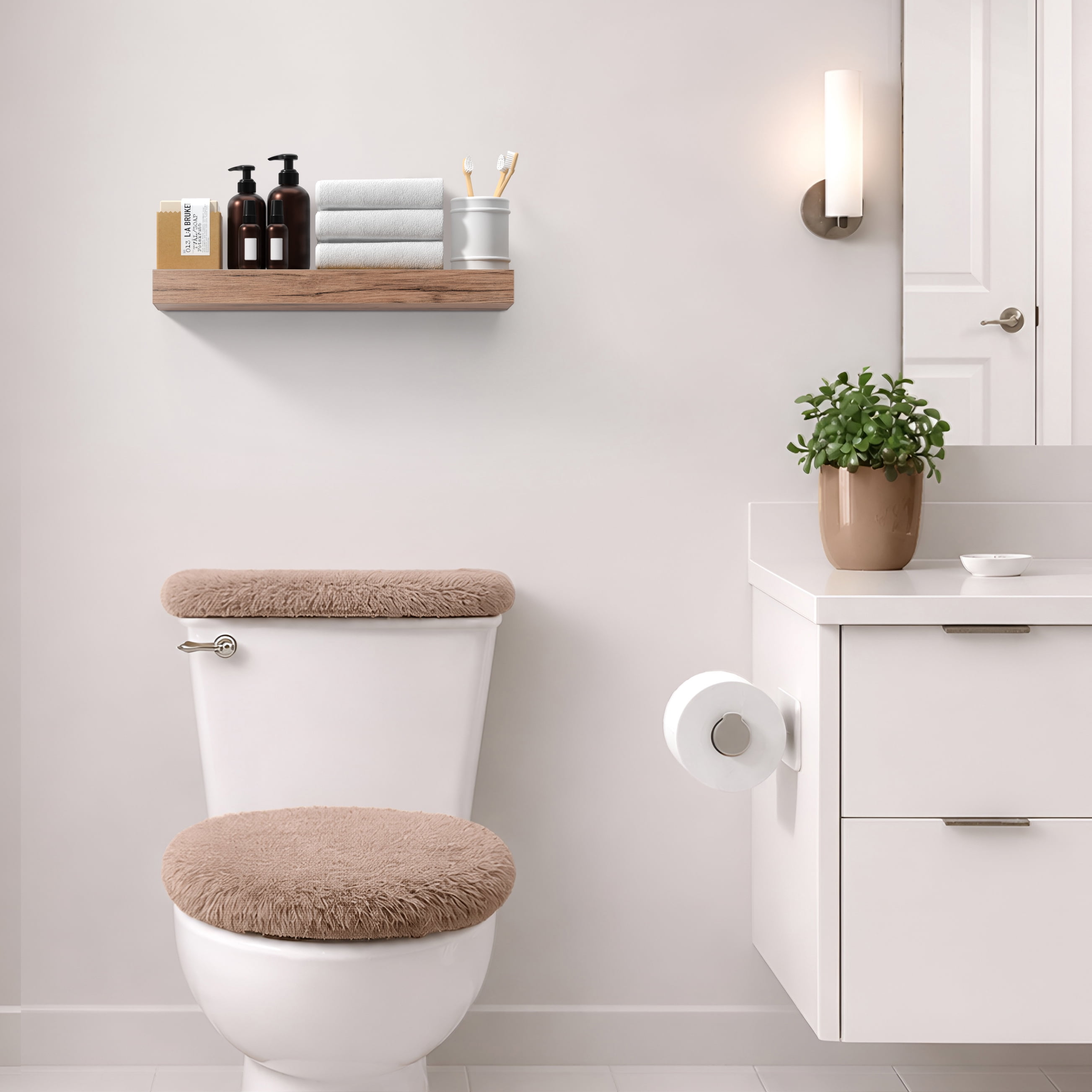 Sorbus 16.25" Floating Wall Shelf, Mahogany, Invisible Brackets, Bathroom, Bedroom & Home Decor