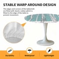 thumbnail image 6 of Cartoon White Trees Forest Elastic Fitted Round Table Cover Snow Blue Waterproof Outdoor Tablecloth for Holiday Party, Picnic, Patio & Dining Fits Tables Up to 36"-44", 6 of 8