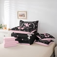 thumbnail image 6 of meiyoeat Cute Coquette Bow 7-Piece Twin Bedding For Kids,Pink Ribbon Bowtie Initial Letter K Bedding Comforter Set,Pink Reversible, 6 of 7