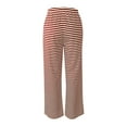 thumbnail image 6 of Plebaso Women's Striped Casual Pants Wide Leg Lounge Pants Casual Drawstring Loose Trousers with Pockets, 6 of 7