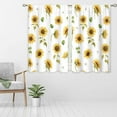 thumbnail image 3 of Rustic Yellow Sunflower Kitchen Curtains Farmhouse Flower Small Window Treatment Floral Autumn Cafe Short Window Curtains for Bathroom Dining Room Summer Tier Treatment Drapes 27.5x39 inch, 3 of 6
