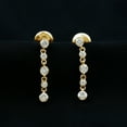 thumbnail image 3 of Rosec Jewels - Lab Created Diamond Chain Earrings with Screw Back (Ef-Vs Quality) - Bezel Set Diamond Earrings, 18K Yellow Gold, 3 of 8