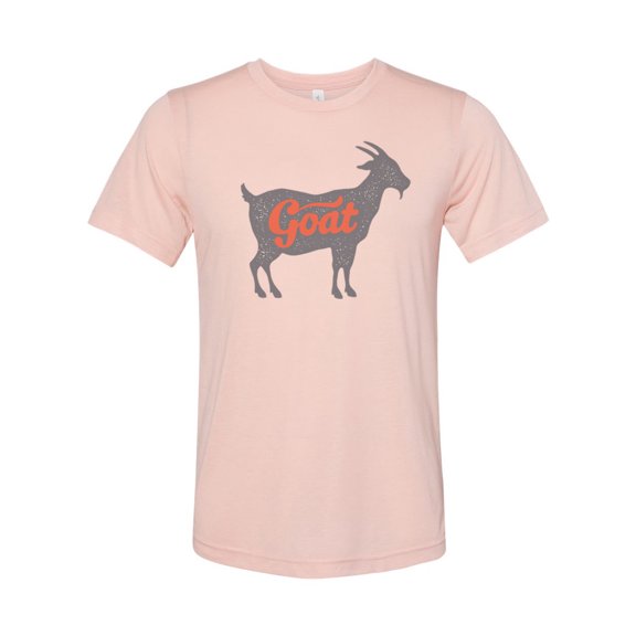 "Goat Shirt, Goat, Unisex, Soft Bella Canvas, Sublimation, Goat Tee, Gift For Him, Greatest Of All Time, Goat Apparel, Gift For Her, Sports, Peach, LARGE"