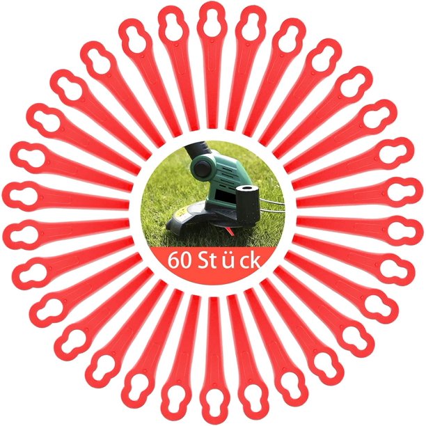 Cuchillas de plástico, Cuchillas de plástico de repuesto, 60 cuchillas para cortacésped de jardín, Cuchillas de corte de plástico de repuesto, Cuchillas rígidas de plástico para cortadoras de repuesto esquí esquí Gafas de esquí