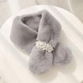thumbnail image 1 of Bufanda de peluche de imitación piel cálida espesante per vellón bufandas para vestido de cuello invierno mu Gris cro Soledad Bufanda de cuello, 1 of 10