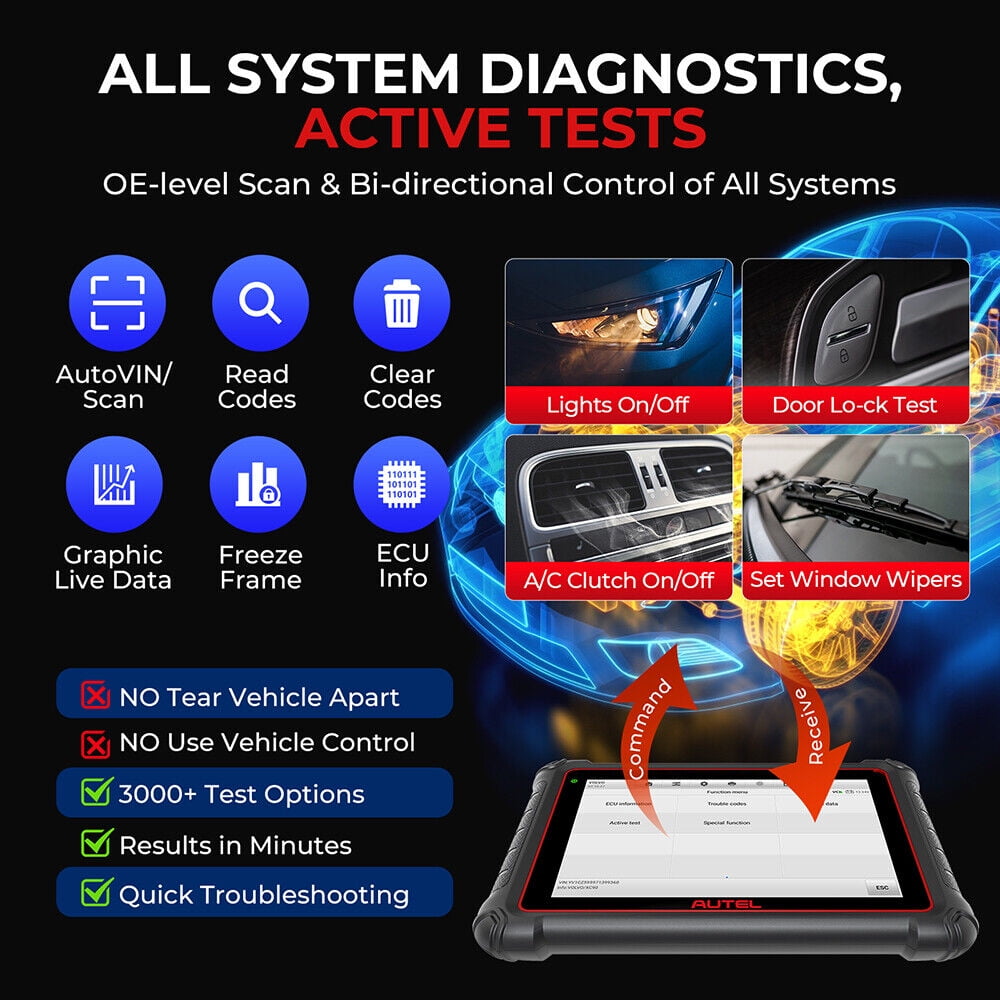 Autel MaxiPRO MP900-BT KIT Car Diagnostic Scan Tool All Systems Bidirectional Scan Tool, , 40+ Service CANFD & DOIP Same as MS906BT/MS906