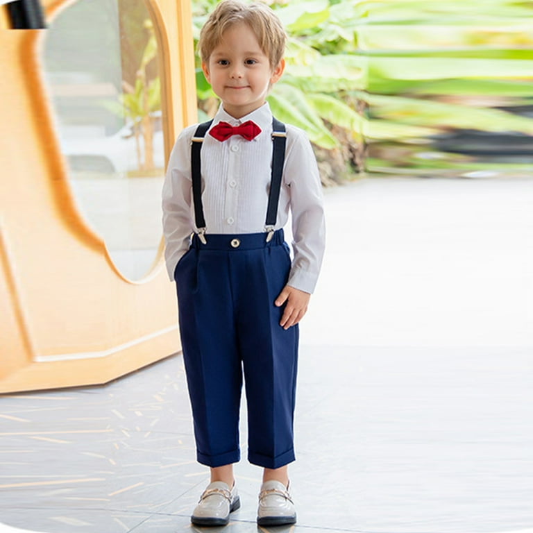 Kkkded Baby Boys Suit Set Formal Dress Shirt with Bow Tie Kkkded Baby Boys Suit Set Formal Dress Shirt with Bow Tie