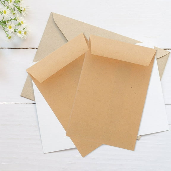 GOOHOCHY 50pcs Small Coin Envelopes Self-Adhesive Kraft Paper coin Envelopes Mini Parts Small Items Stamps Storage Packets Envelopes for Garden Office Wedding