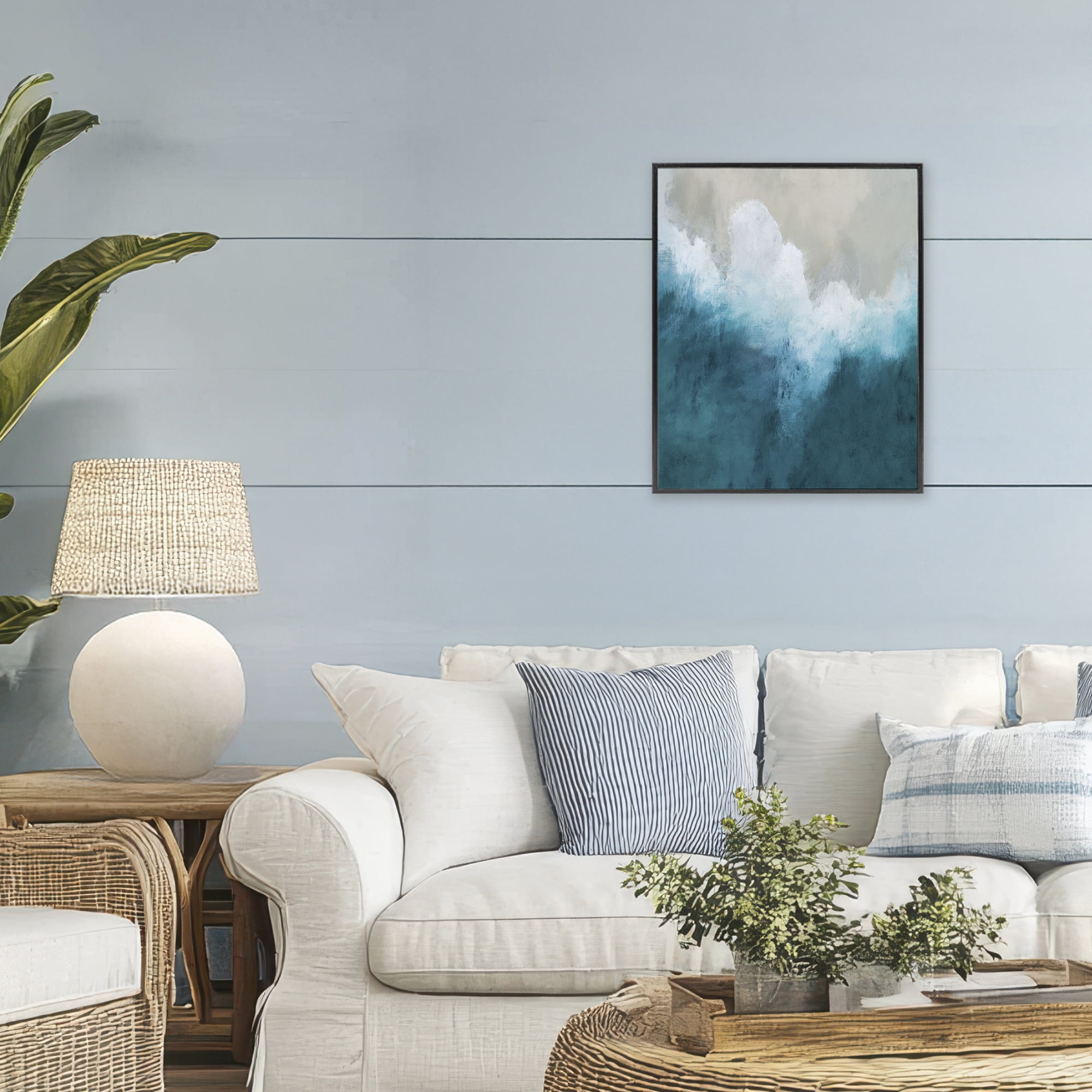 Stupell Industries Aerial Tide Abstraction Black Framed Giclee Art, design by Denise Brown