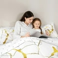 thumbnail image 5 of Manfei Abstract Marble 2pcs Bedding Comforter Set,Stone Patter Twin Comforter Sets,Gold Metallic Breathable Bedding Set,Super Cozy Watercolor Room Decor,Reversible, 5 of 8