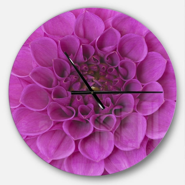 DesignArt Large Purple Flower and Petals Large Wall Clock