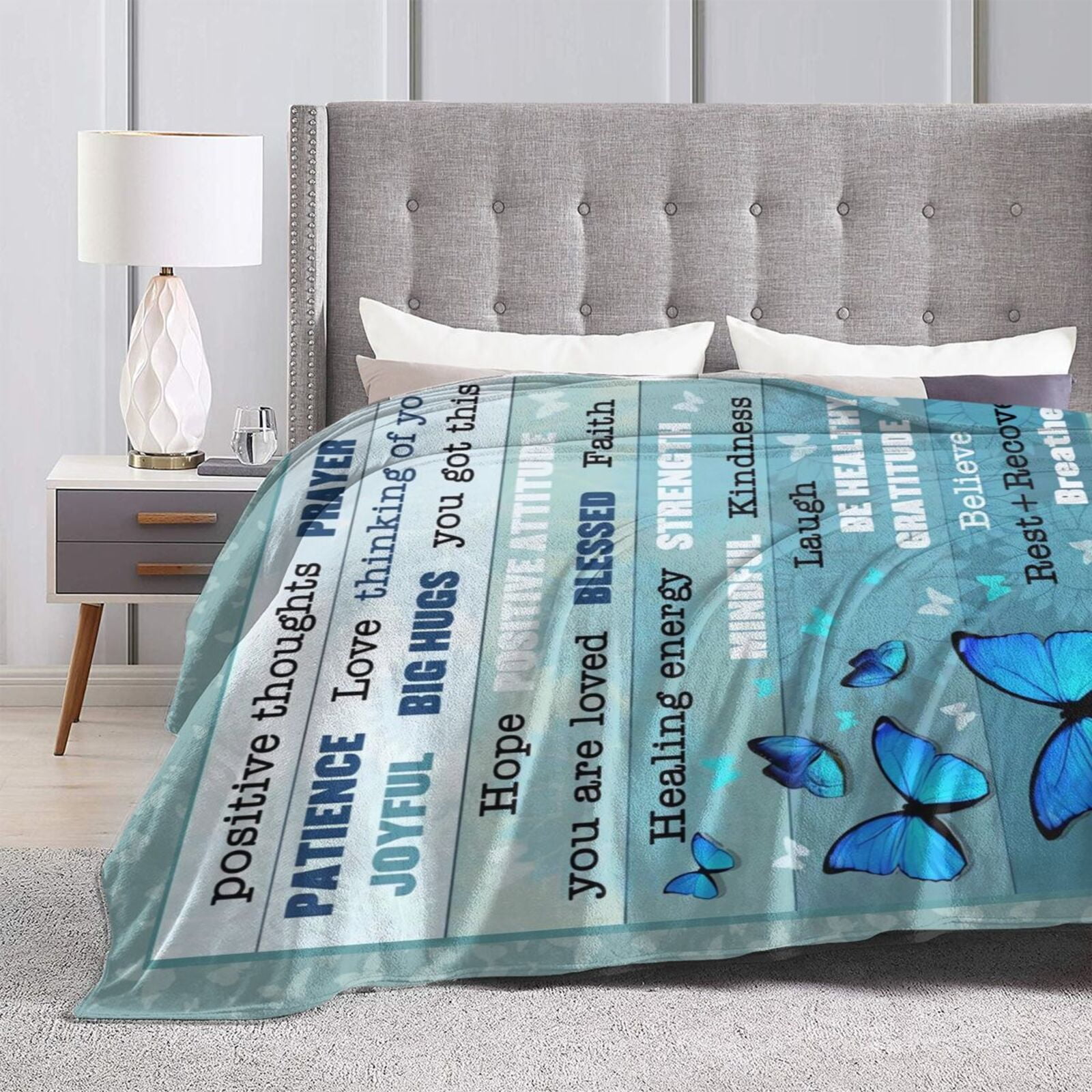 Wijzvio Get Well Soon Gifts Throw Blanket Soft Fuzzy Fleece Blanket For Couch Bed Living Room Decoration 60"X50"