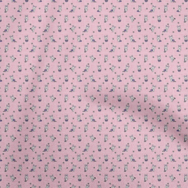 oneOone Silk Tabby Light Pink Fabric Kids Animal Sewing Craft Projects Fabric Prints By Yard 42 Inch Wide