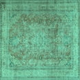 thumbnail image 1 of Ahgly Company Indoor Square Persian Turquoise Blue Traditional Area Rugs, 6' Square, 1 of 4