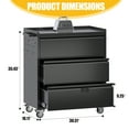 thumbnail image 3 of JAORD Metal Mobile Storage Cabinet with 3 Drawers & Adjustable Shelves Black & Gray, Assembly Required, 3 of 7