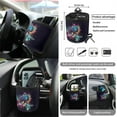 thumbnail image 5 of Yuyamidu Colorful Sea Turtle Car Seat Covers Set 15 PCS Car Front Rear Seat Cover Steering Wheel Cover Seat Belt Covers Trash Bin Air Vent Storage Bag Rear View Mirror Cover Coasters Key Chain, 5 of 7