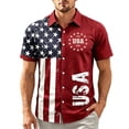 thumbnail image 4 of Homeyce Casual Button Up Shirts for Men American Flag Printed Short Sleeve 4th Of July Hawaiian Shirts 250 Years Of Freedom 1776-2026 Patriotic Tops USA Independence Celebration Holiday Shirts,Red S, 4 of 4
