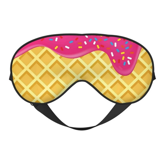 Naloa Red Ice Cream Print Sleep Mask for Sleeper, Light Blocking Sleeping Eye Mask for Women Men, Eye Shade with Adjustable Strap for Travel, Nap,Meditation