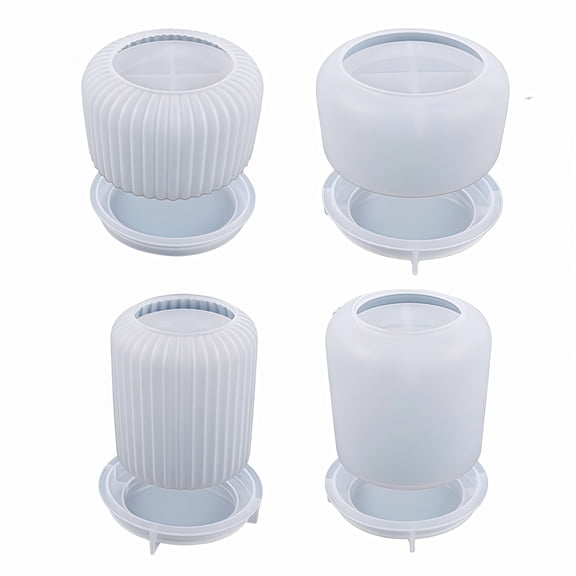 4 Piece Set Round Stripe Silicone Molds For Storage Boxes - Craft Supplies
