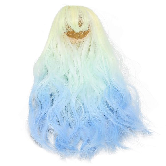 1/6 Doll Wig Gradient Color Long Curly Style High Temperature Resistant for Replacement Decoration DIY