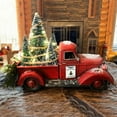 thumbnail image 5 of Red Vintage Truck Model Christmas Ornaments Metal Car Adornments Classic Cars Desktop Decoration Toy with Christmas Tree for Home Office, 5 of 6