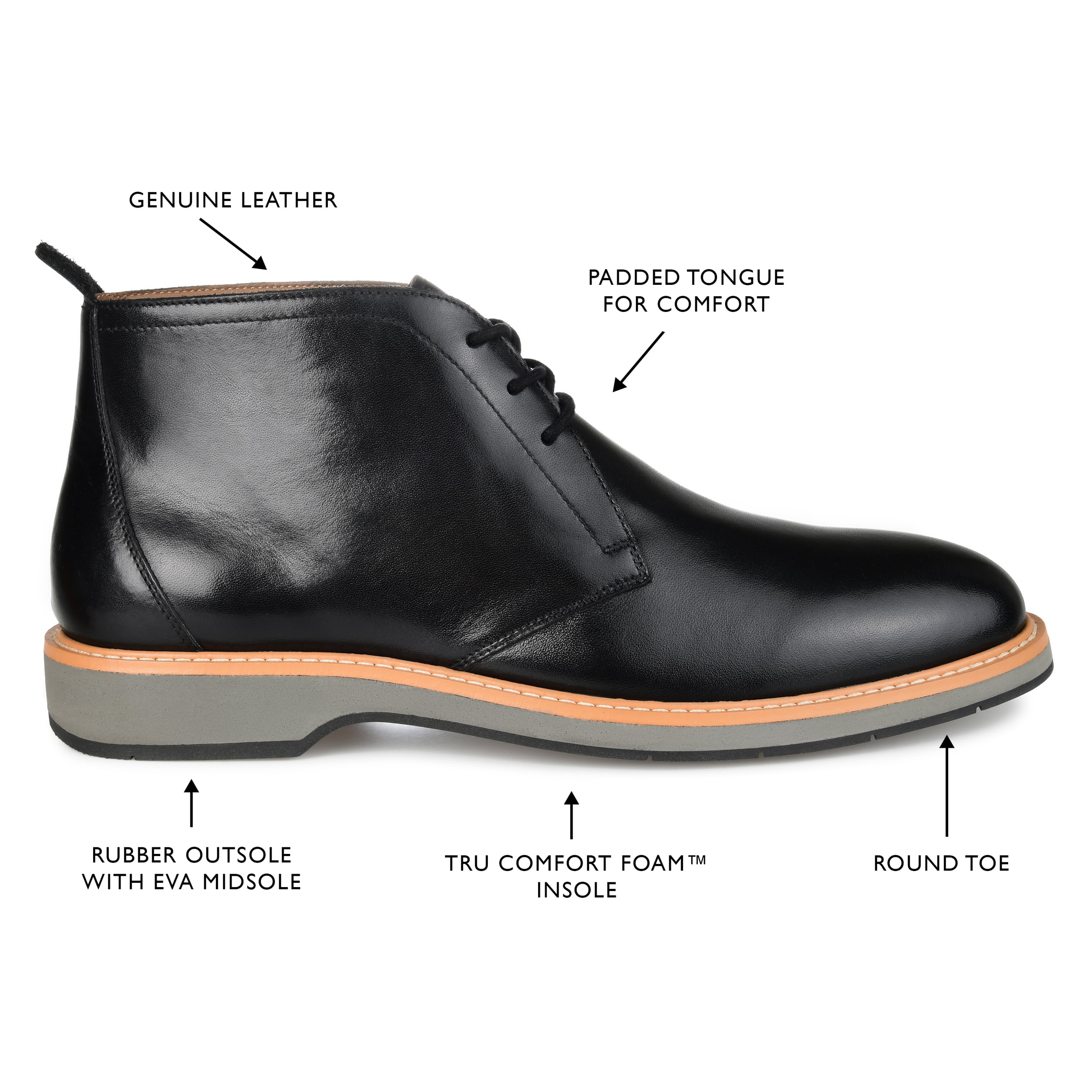 Thomas & Vine Booker Size 8 men’s black leather lace up ankle boot Chukka EUC Thomas & Vine Mens Booker Lace-up Round Toe Chukka Boot  main image 2