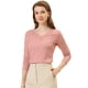 thumbnail image 1 of Top de blusa de encaje de manga larga transparente con bordado floral para mujer Rosa XS, 1 of 5
