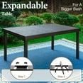 thumbnail image 4 of MF Studio 8-Person Expandable Patio Outdoor Dining Table with Extension Leaf, Modern Pattern Tabletop, Black, 4 of 8