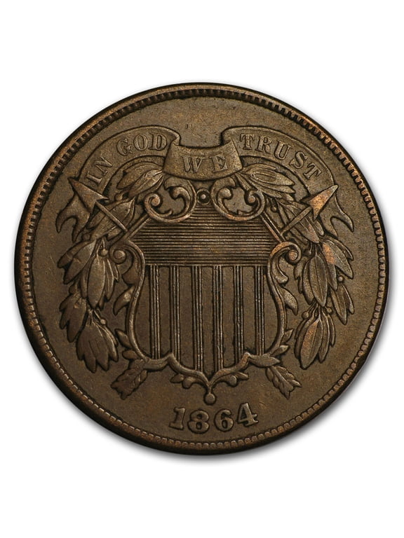 1864 Two Cent Piece Large Motto XF