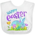 thumbnail image 3 of Inktastic Happy Easter Blue Bunny and Eggs in Grass Boys or Girls Baby Bib, 3 of 4