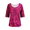 thumbnail image 5 of Tittly Ladies Tops and Blouses, Womens 3/4 Length Sleeve Tops V Neck T Shirts Casual Basic Tees Work Blouse Spring Summer Shirts, Womens Summer Tops, Dressy Tops for Women Red S, 5 of 5