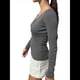 thumbnail image 2 of Tops Henley de Larga para Mujer para Otoño, Elegantes e Informales, Lindas Camisetas Básicas para Niñas en Invierno Flor Gris XL, 2 of 7