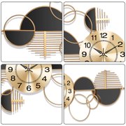 Large Wall Clock Battery Operated,Modern Silent Non-Ticking Metal Wall Art,Horizontal or Vertical Hanging for Living Room, Office, or Entryway (34)(34)