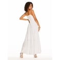 thumbnail image 2 of JESSICA SIMPSON Womens White Pleated Adjustable Button Top Tiered Skirt Lined Spaghetti Strap Scoop Neck Maxi Trapeze Dress XL, 2 of 3