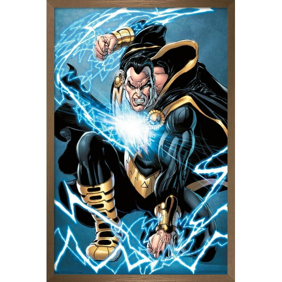 DC Comics - Black Adam - Lightning Wall Poster, 14.725" x 22.375", Framed
