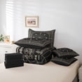 thumbnail image 6 of Manfei Spider Web 7 Pieces Full Size Bedding Sets,Halloween Theme Full Size Bed in a Bag,Black Reversible, 6 of 7