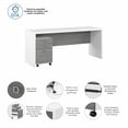 thumbnail image 2 of Echo 72W Computer Desk with Drawers in White & Gray - Engineered Wood, 2 of 5