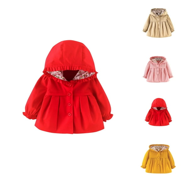 Kids Coats Girls Jackets Toddler Casual Spring Fall Hooded Jackets Windbreaker Jacket Outwear Coat Baby Girls