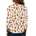 thumbnail image 5 of Bexdxz Halloween Long Sleeve Shirts for Women Plus Size Halloween Costumes Woman Funny Pumpkin Crewneck Tops Casual Outfits Yellow L, 5 of 6