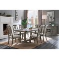 thumbnail image 2 of ACME Zumala Wooden Dining Table with Trestle Base in White and Weathered Oak, 2 of 7