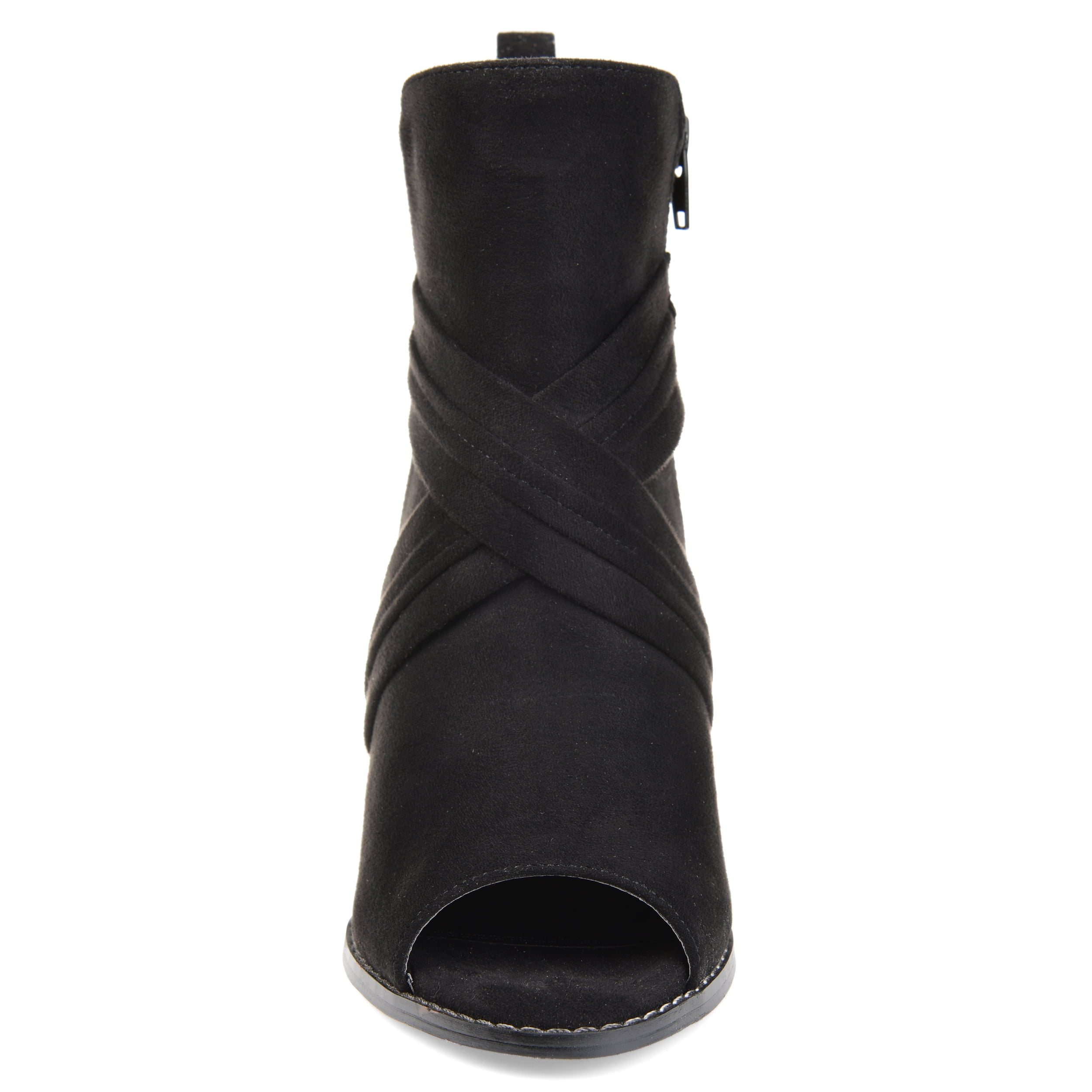 Journee Womens Sabeena Inside Zip Open Toe Wedge Booties